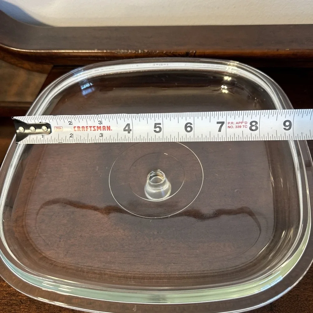 P-12-C Vintage Pyrex Glass Square Replacement Domed Casserole Lid